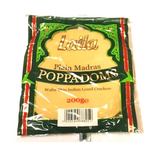 Laila Madras Plain Pappadums 200g X 60